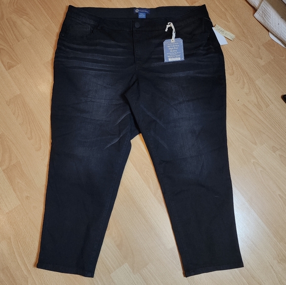 NWT Democracy Ab Technology Black High Rise Skinny Jeans Stretch Denim Size 24W - Picture 1 of 16